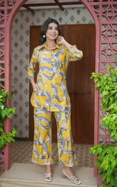 yellow co-ord set, pvoria