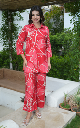 red co-ord set, Pvoria