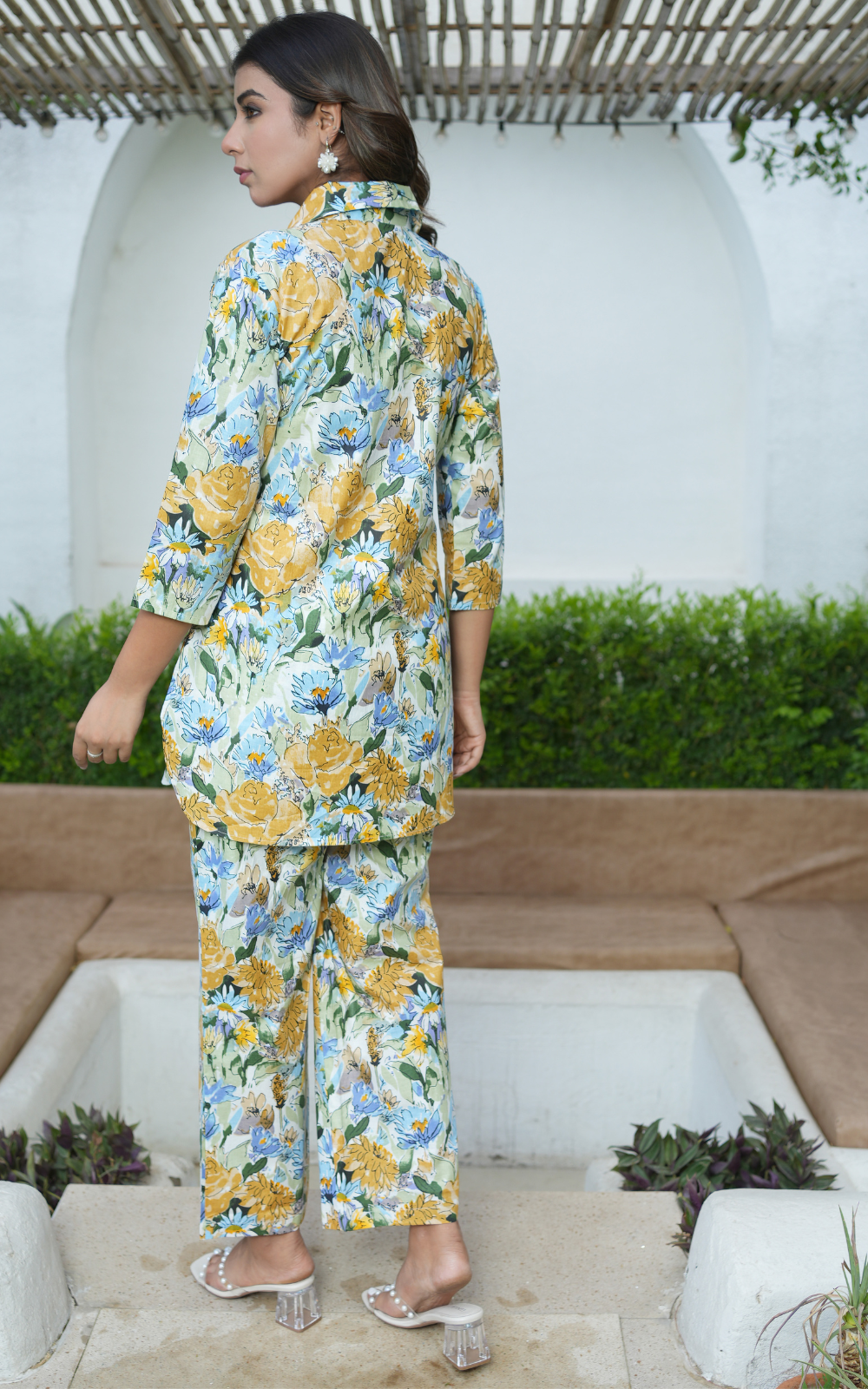 Multicolor Floral Printed Cotton Co-ord Set With Pocket