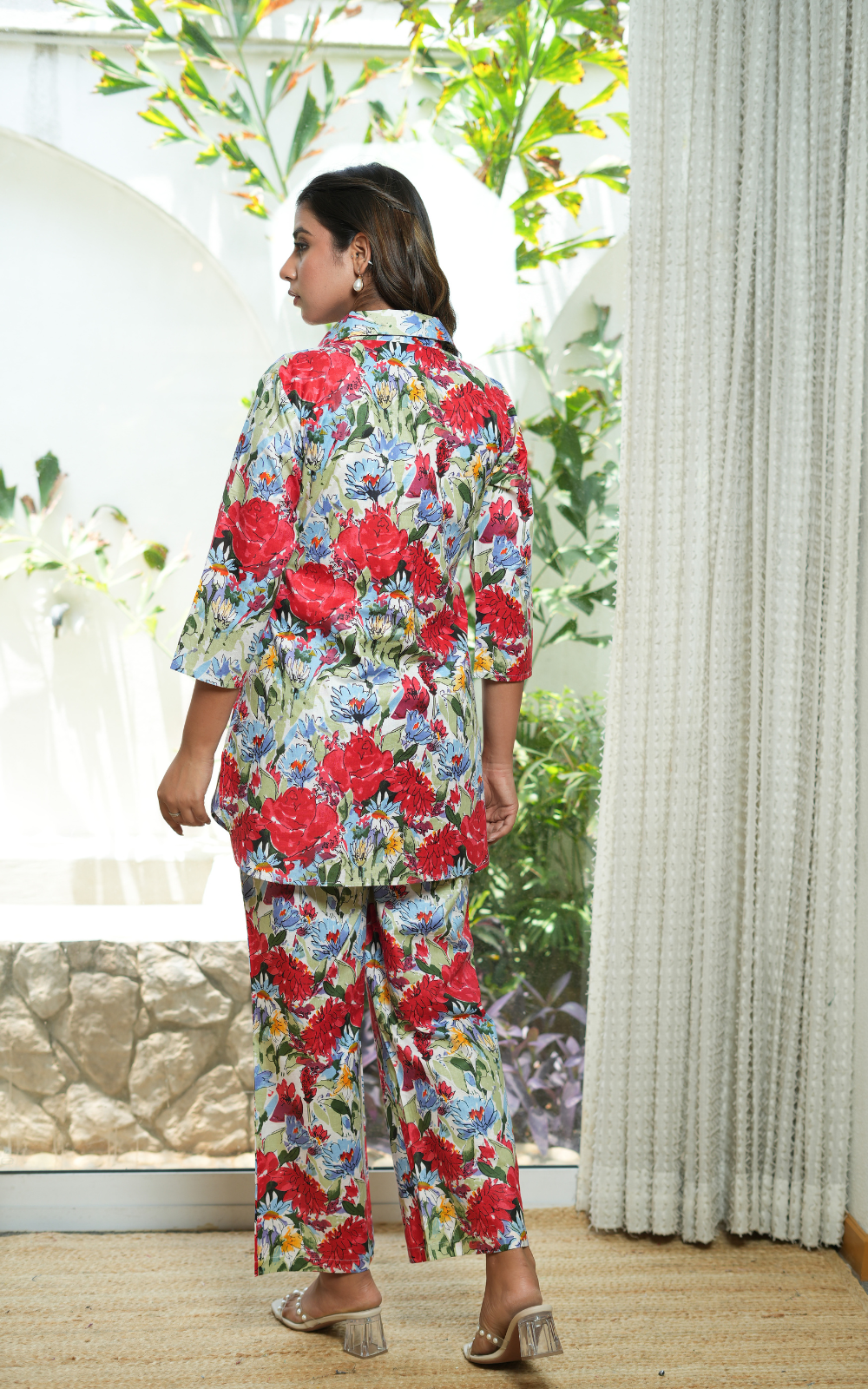 Floral Multicolor Printed Cotton Co-ord Set With Pocket