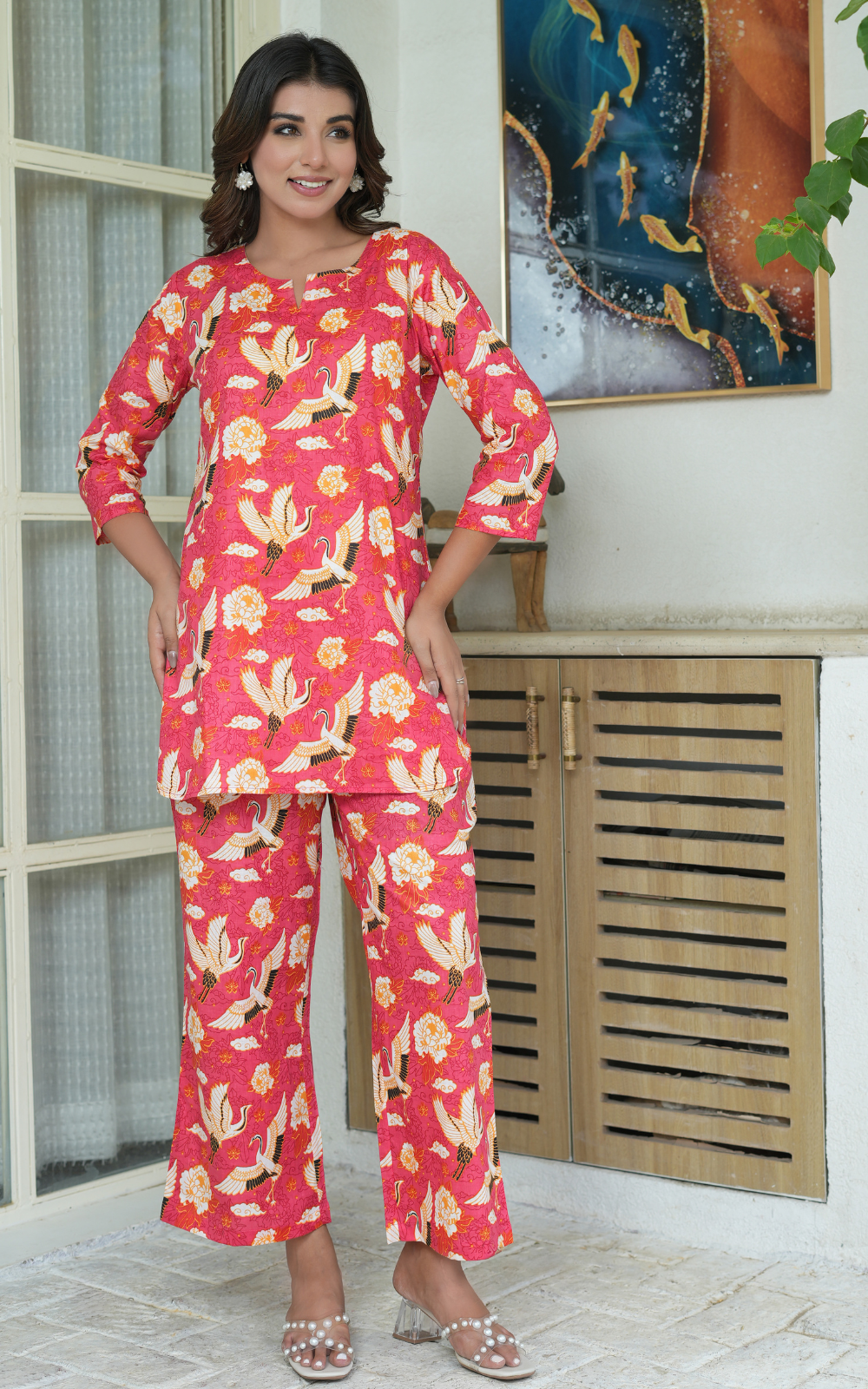 pink co-ord set, pvoria