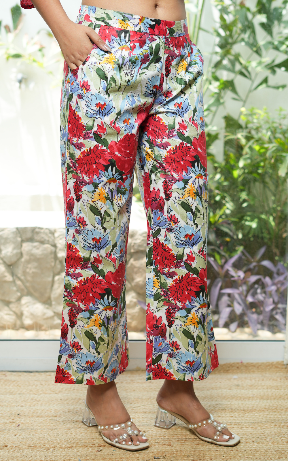 Floral Multicolor Printed Cotton Co-ord Set With Pocket